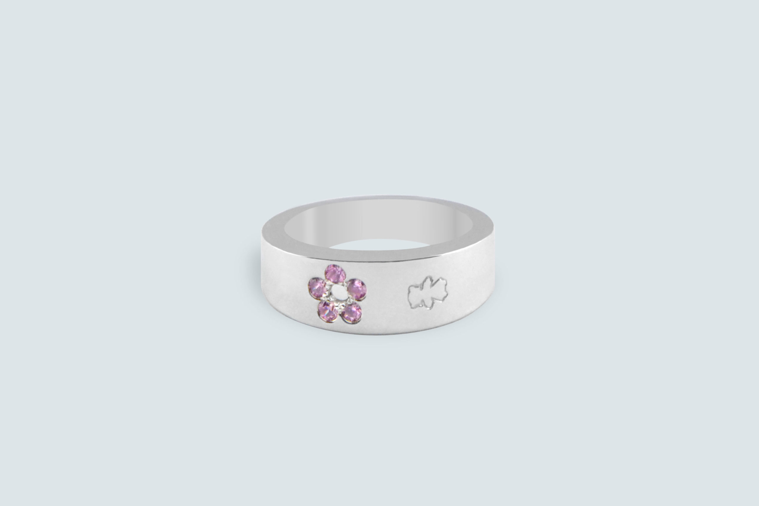 Bague Argent Massif Vintage Style Marguerite - Taille 53 - Occasion