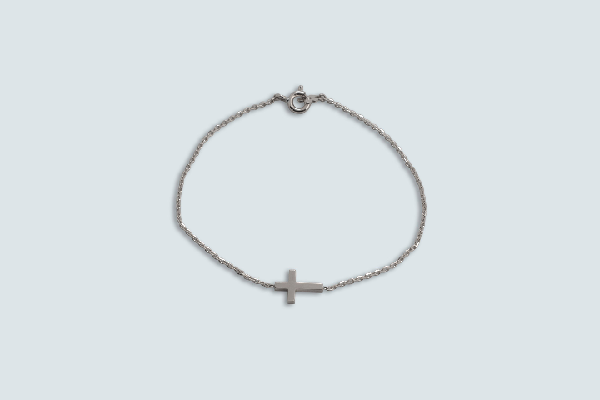 Croix Et Chaîne En Argent Sterling - Style Vintage Années 1970 - Occasion